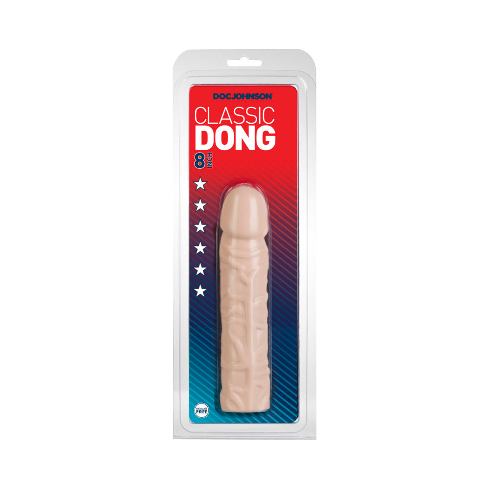 Classic Dong (Flesh 8 inch) - Red Garter