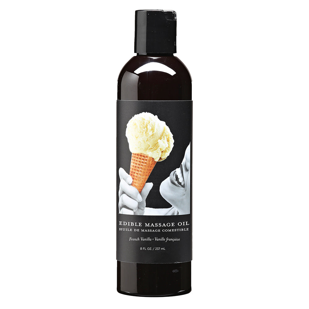 Earthly Body Edible Massage Oil Vanilla 8oz - Red Garter