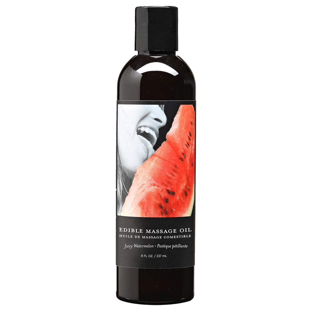 Earthly Body Edible Massage Oil Juicy Watermelon 8oz - Red Garter