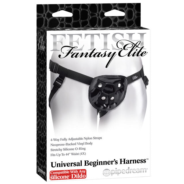 Pipedream Fetish Fantasy Elite Adjustable Universal Beginner''s Harness Black - Red Garter