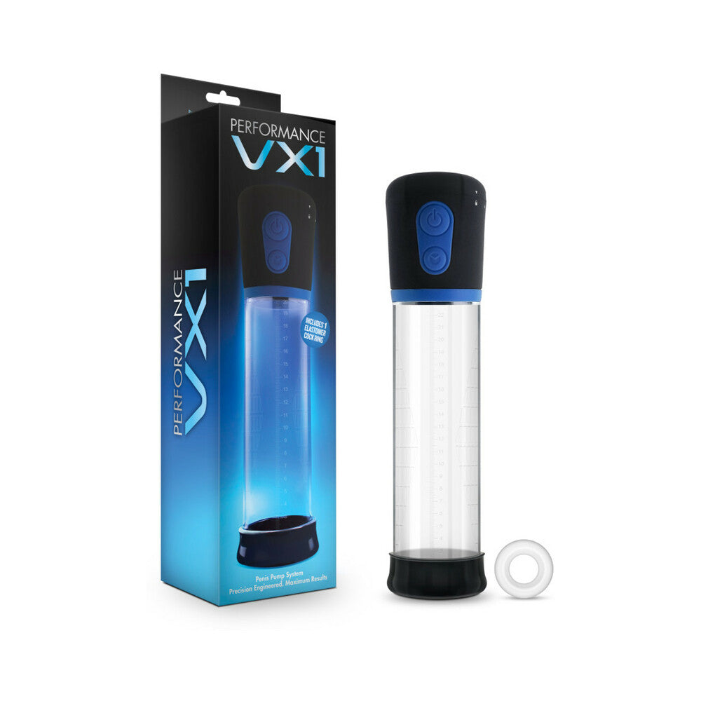 Blush Performance VX1 Male Enhancement Pump System Clear - Red Garter