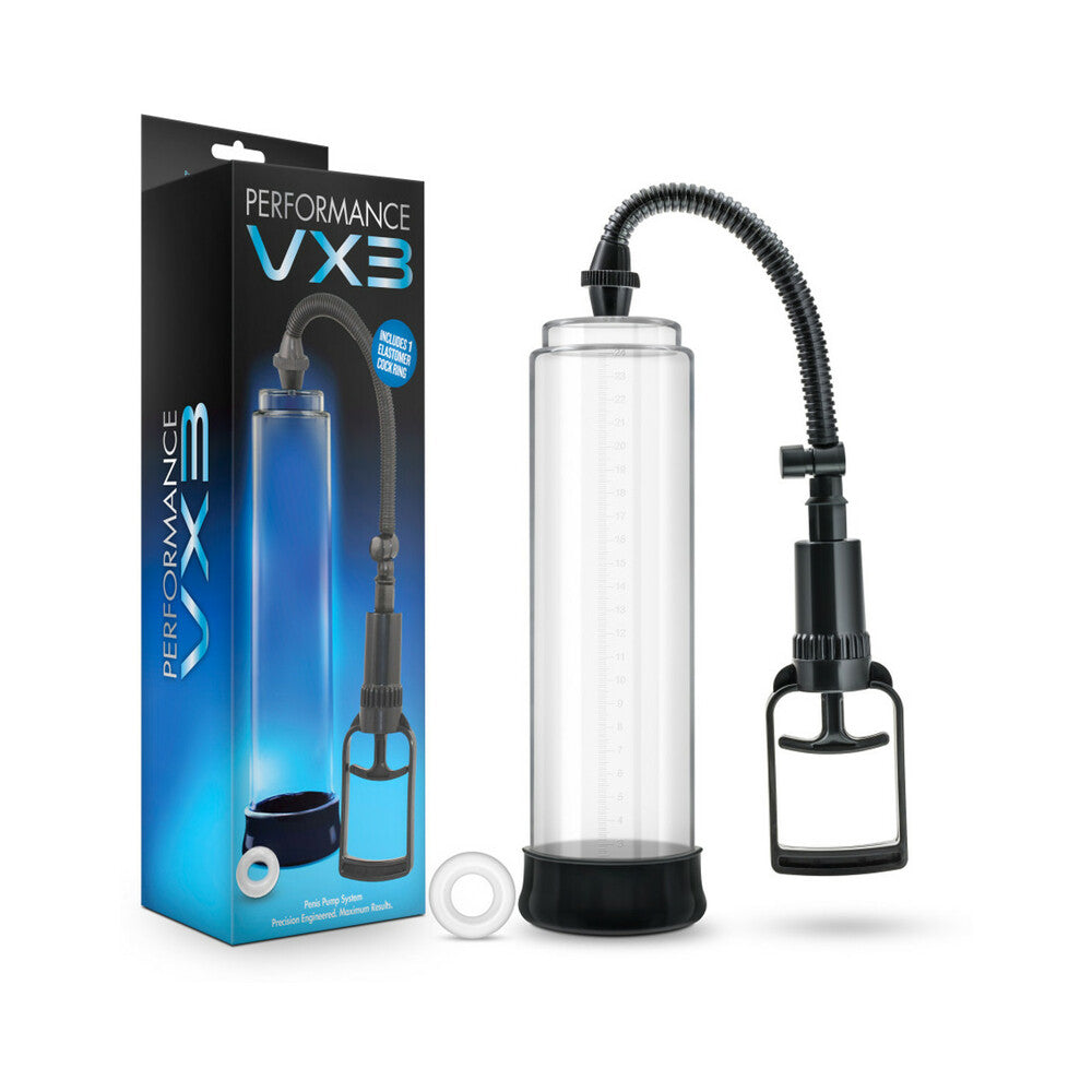 Blush Performance VX3 Male Enhancement Pump System Clear - Red Garter