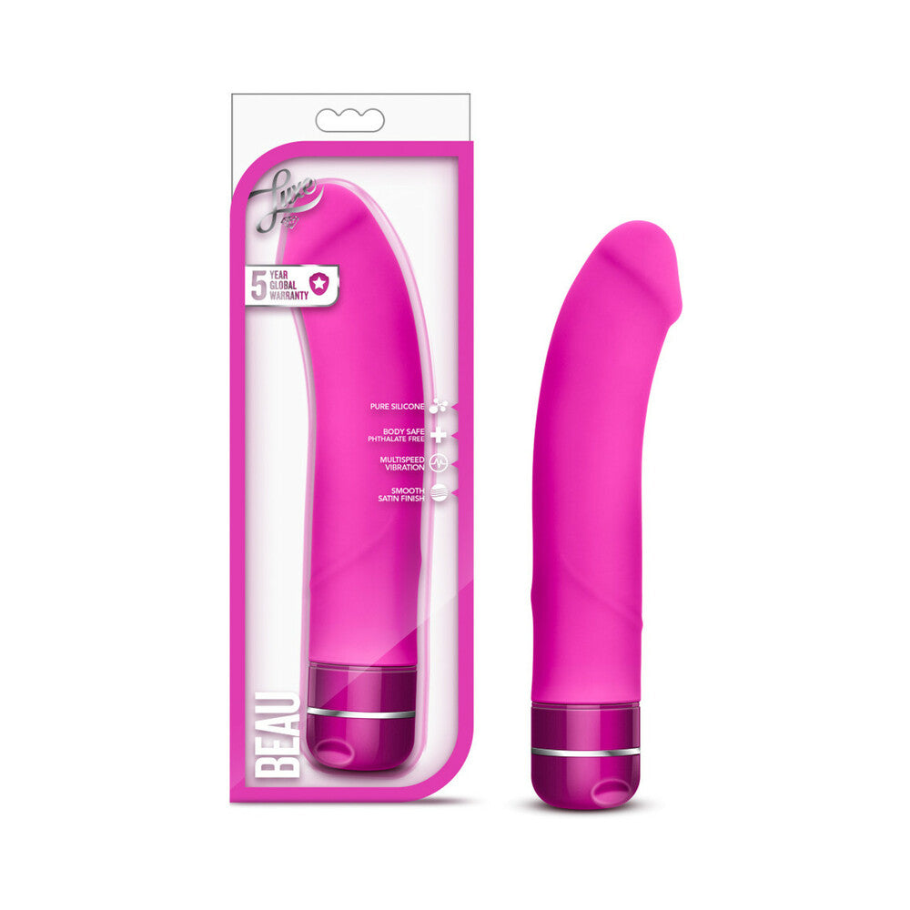 Luxe Beau Silicone G-Spot Vibrator Pink - Red Garter