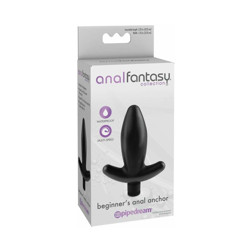 Pipedream Anal Fantasy Collection Vibrating Beginner''s Anal Anchor Black - Red Garter