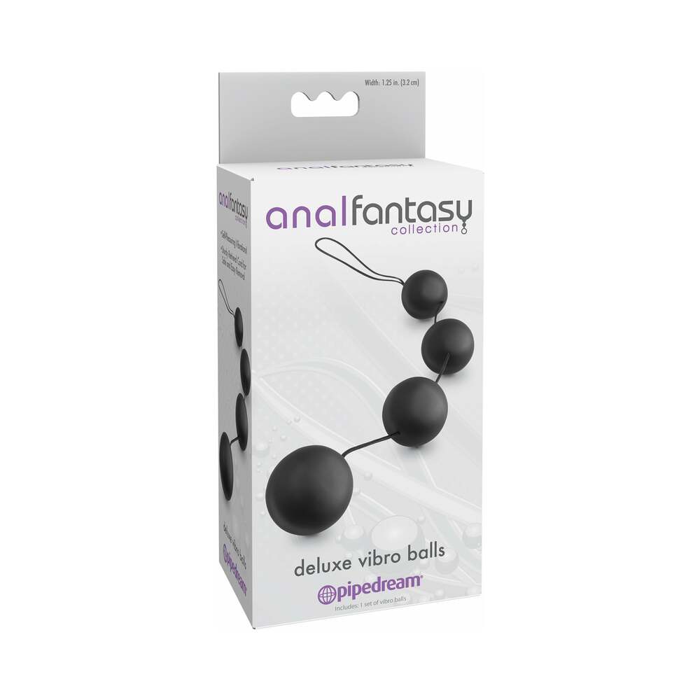 Pipedream Anal Fantasy Collection Deluxe Vibro Balls Black - Red Garter