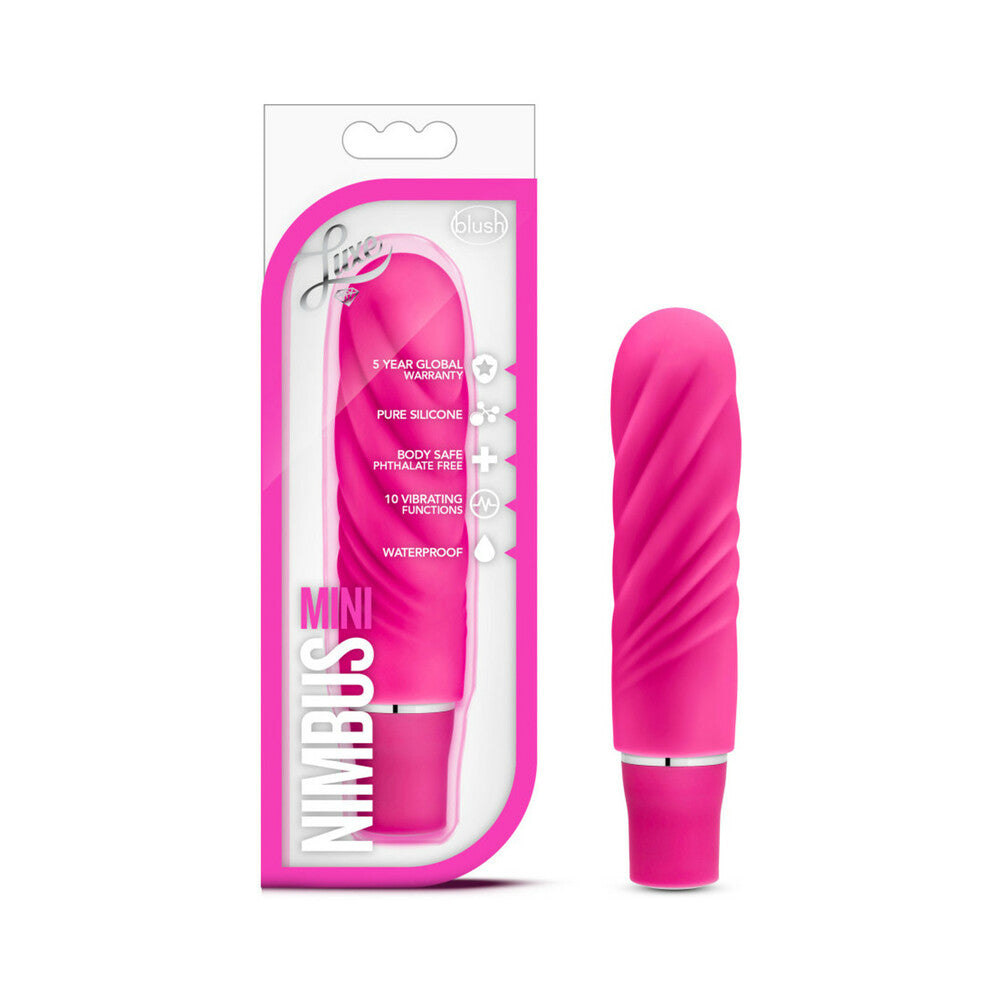 Blush Luxe Nimbus Mini Silicone Vibrator Pink - Red Garter