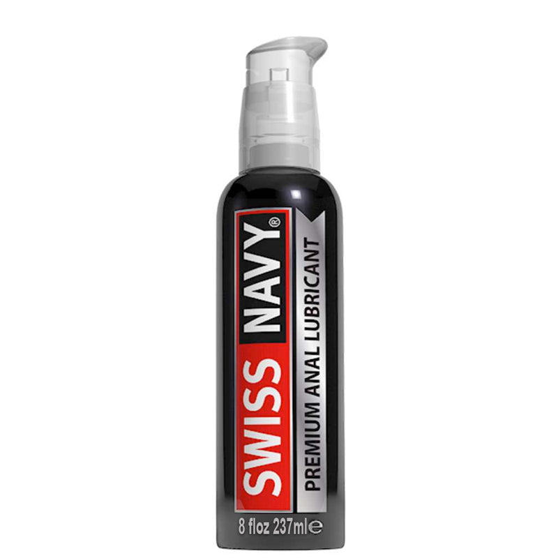Swiss Navy Premium Silicone Anal Lubricant 8 oz. - Red Garter