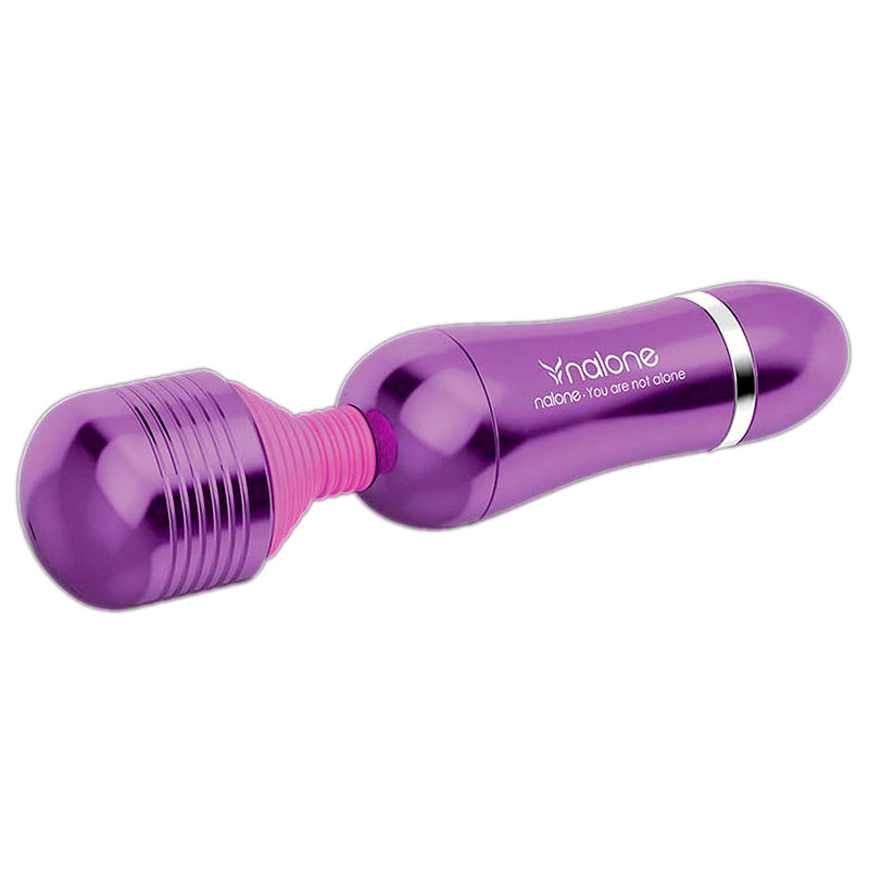 Nalone Roma Flexible Waterproof Metal Wand Vibrator Purple - Red Garter