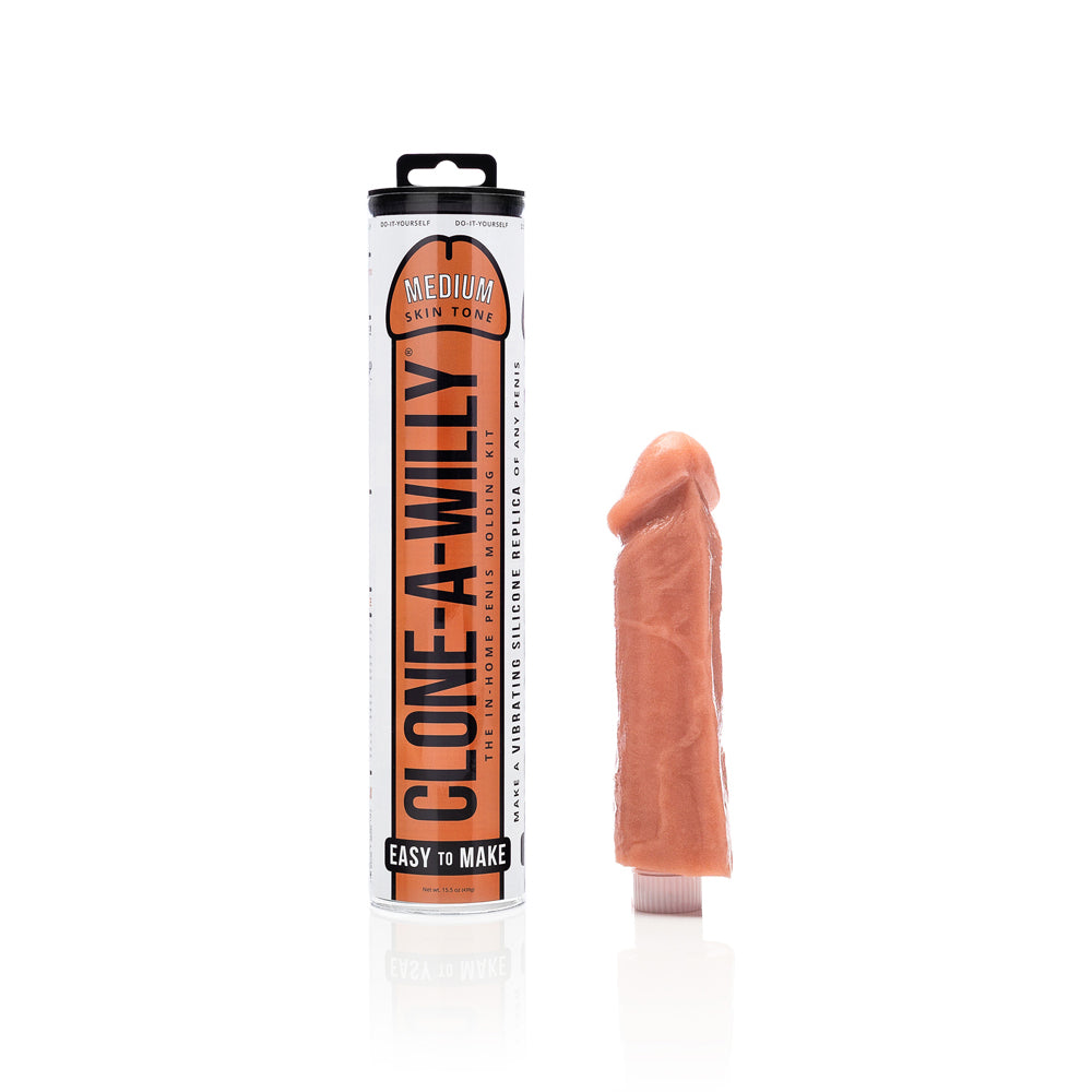 Clone-A-Willy DIY Vibrating Dildo Kit Medium Skin Tone - Red Garter