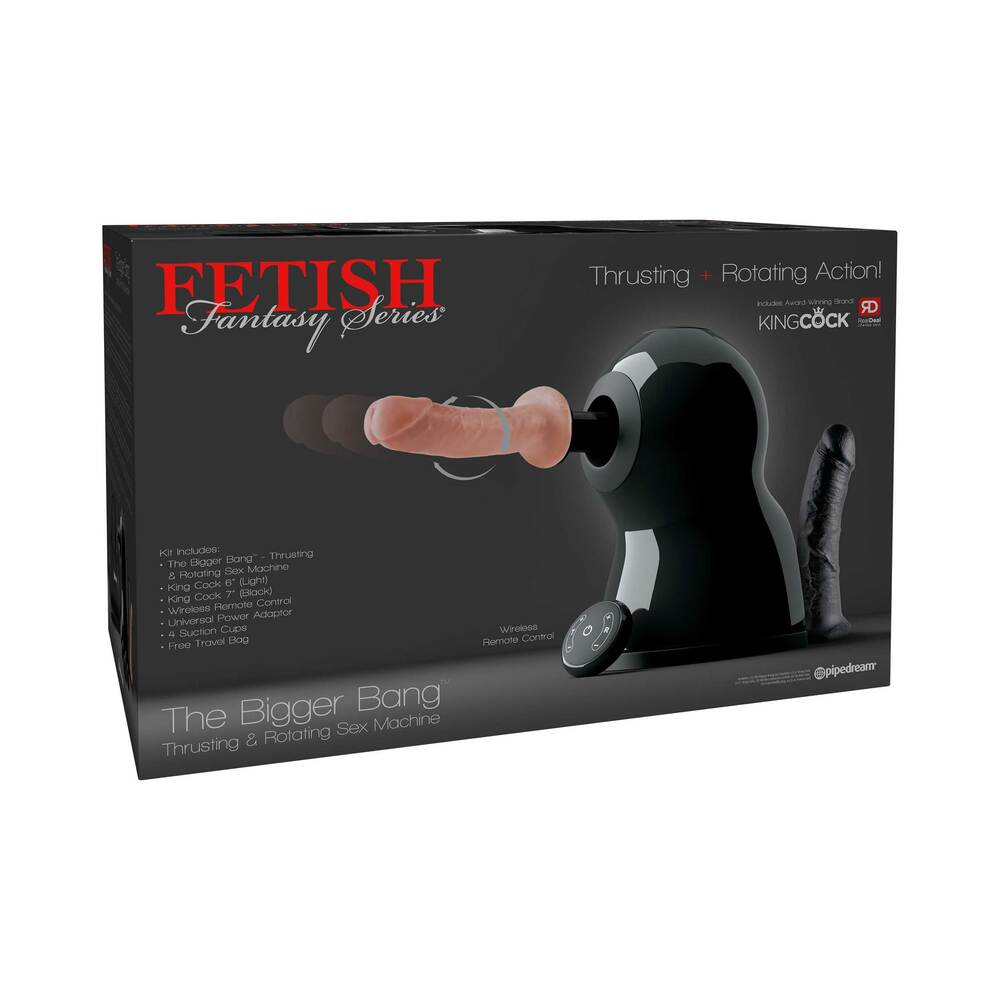 Pipedream Fetish Fantasy Series 7-Piece The Bigger Bang Thrusting & Rotating Sex Machine Kit - Red Garter