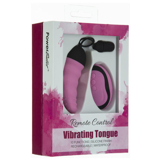 Power Bullet Vibrating Remote Control Tongue Pink - Red Garter