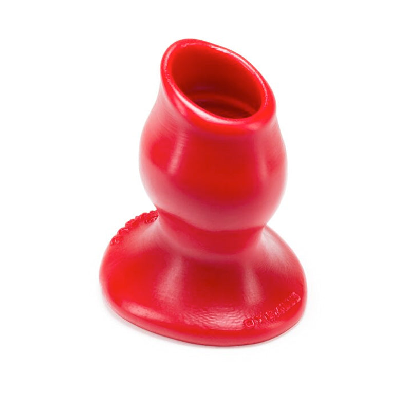 OxBalls Pighole-2, Hollow Plug, Medium, Red - Red Garter
