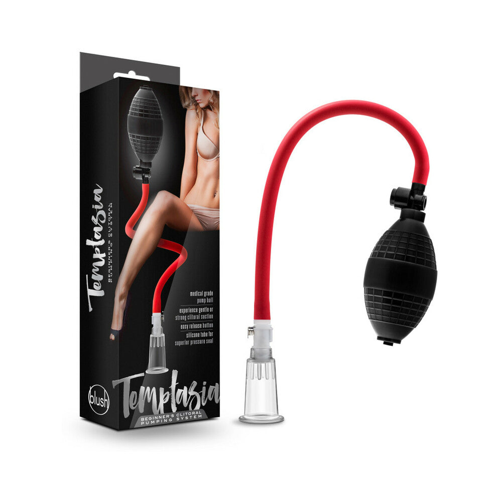 Blush Temptasia Beginner''s Clitoral Pumping System Black - Red Garter