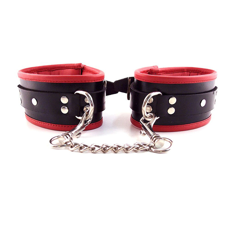 Rouge Padded Ankle Cuff Black/Red - Red Garter