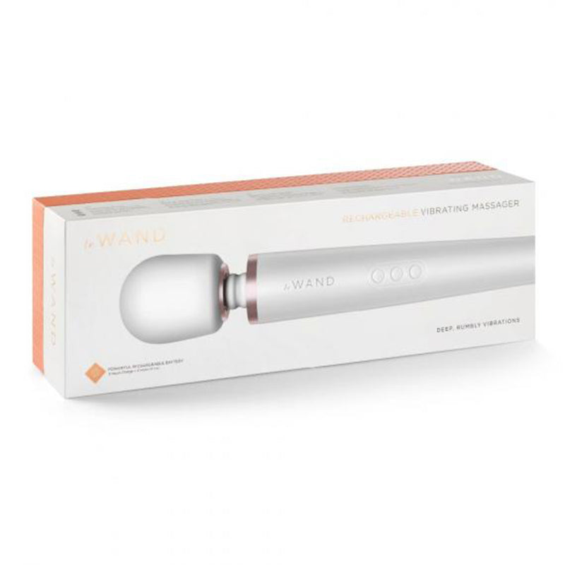 Le Wand Rechargeable Massager Pearl White - Red Garter