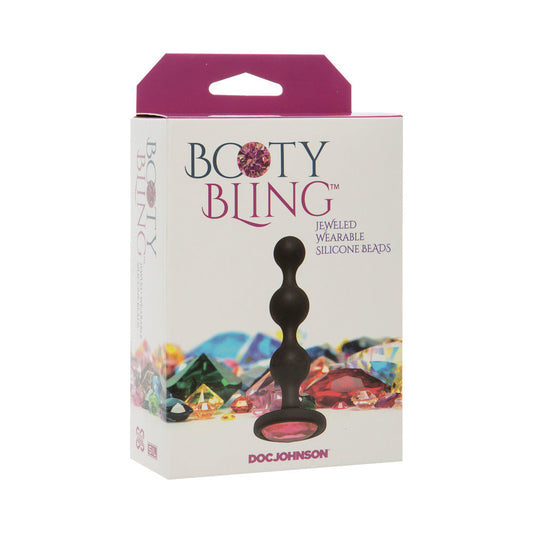 Booty Bling Jeweled Wearable Silicone Beads Pink - Red Garter