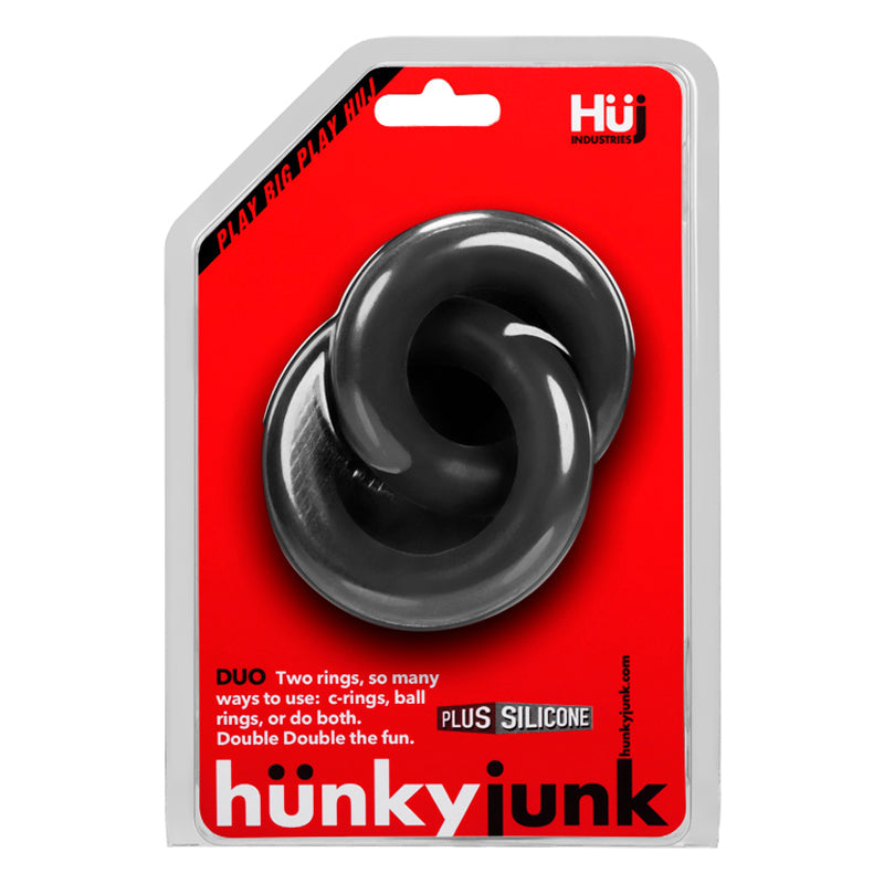 Hunkyjunk DUO Linked Cock/Ball Rings Tar - Red Garter