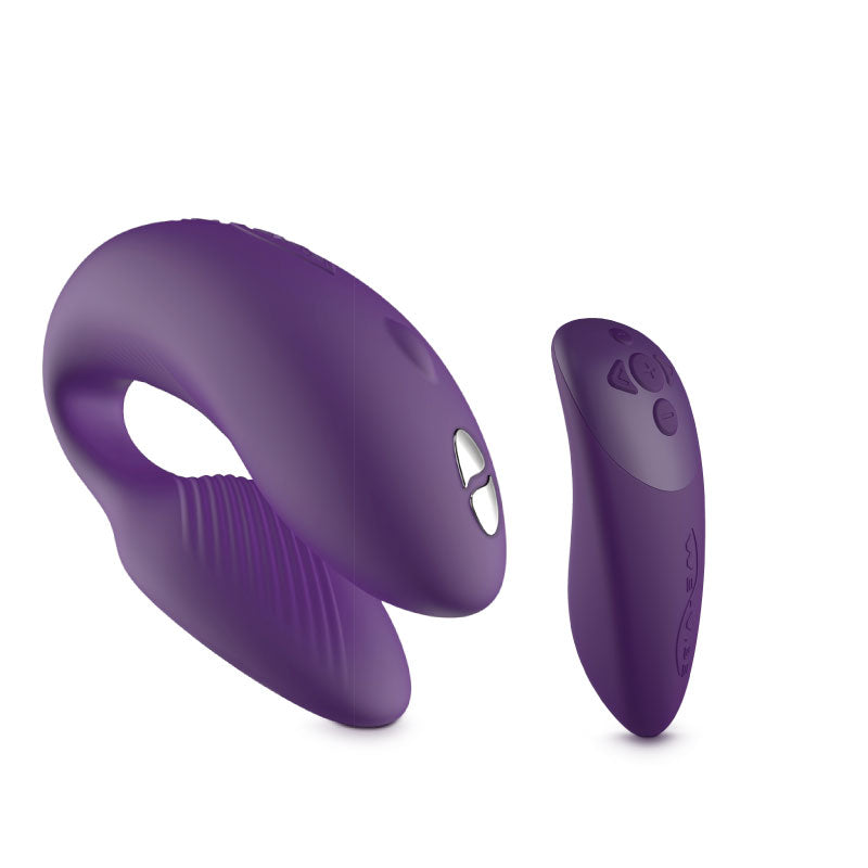 We-Vibe Chorus Rechargeable Remote-Controlled Silicone Couples Vibrator Purple - Red Garter