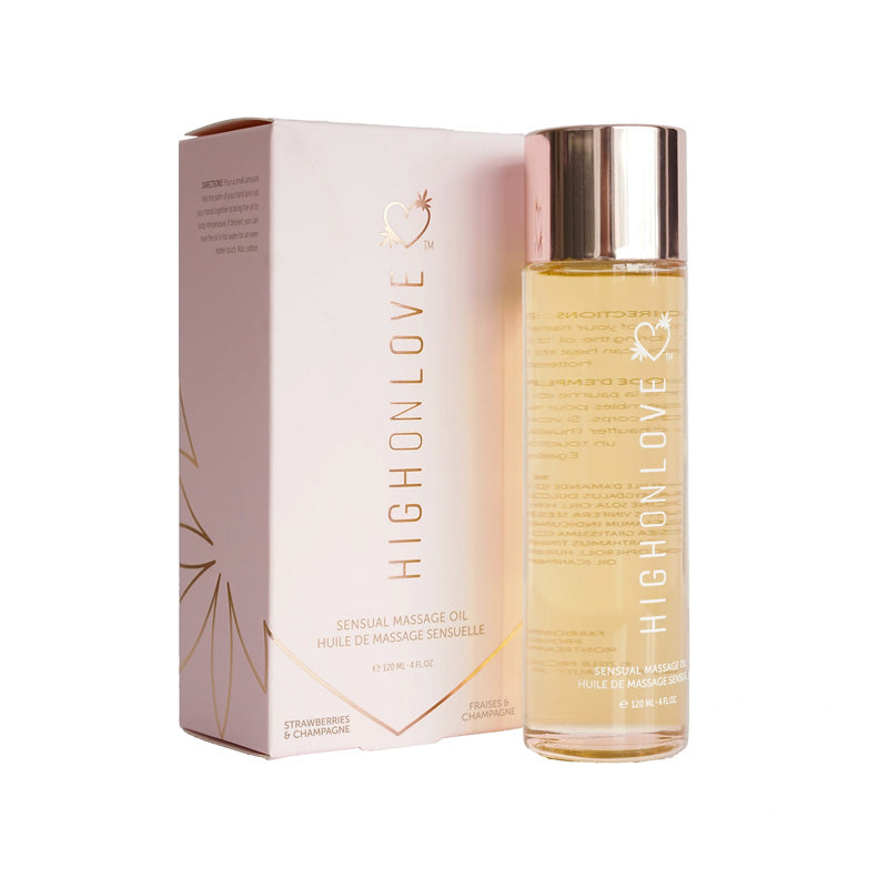 HighOnLove Massage Oil Strawberries & Champagne - Red Garter