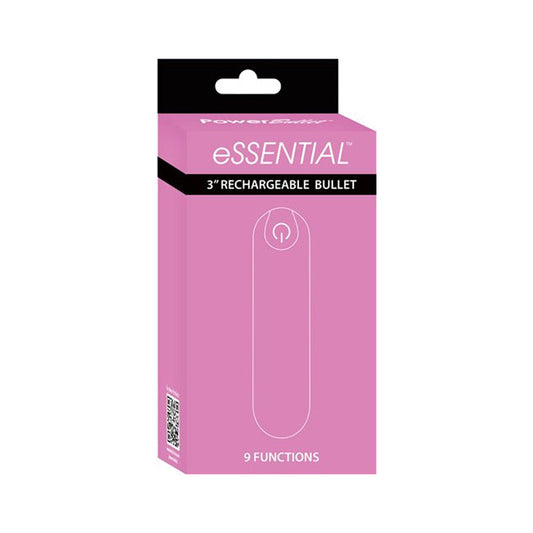 Powerbullet eSSENTIAL Rechargeable 3 in. Bullet Vibrator Pink - Red Garter