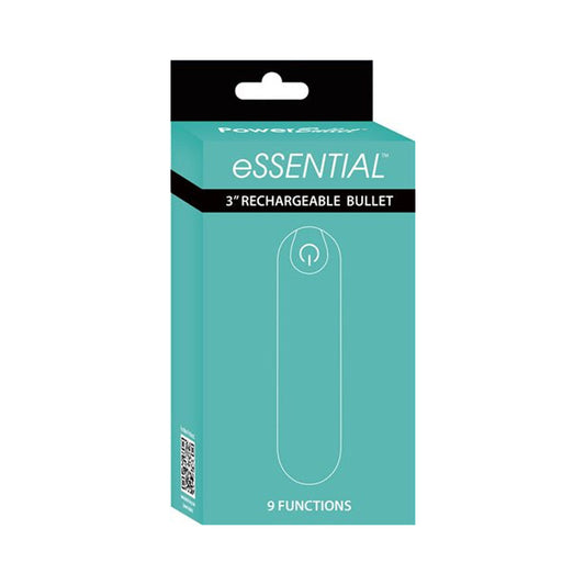 Powerbullet eSSENTIAL Rechargeable 3 in. Bullet Vibrator Teal - Red Garter