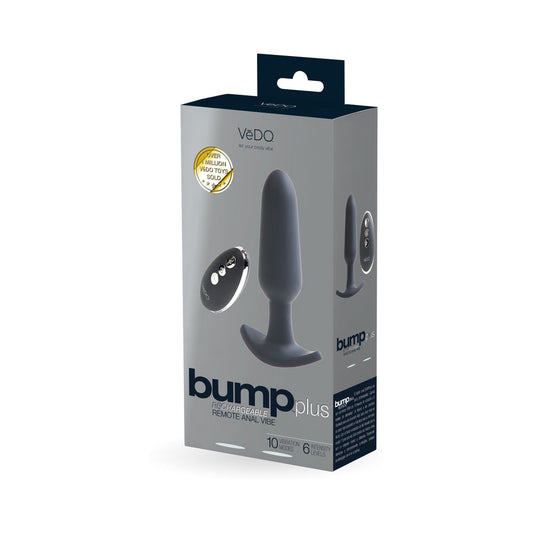 Bump Plus Rechargeable Remote Control Anal Vibe Black - Red Garter