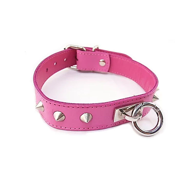 O-Ring Studded Thin Collar - PURPLE - Red Garter
