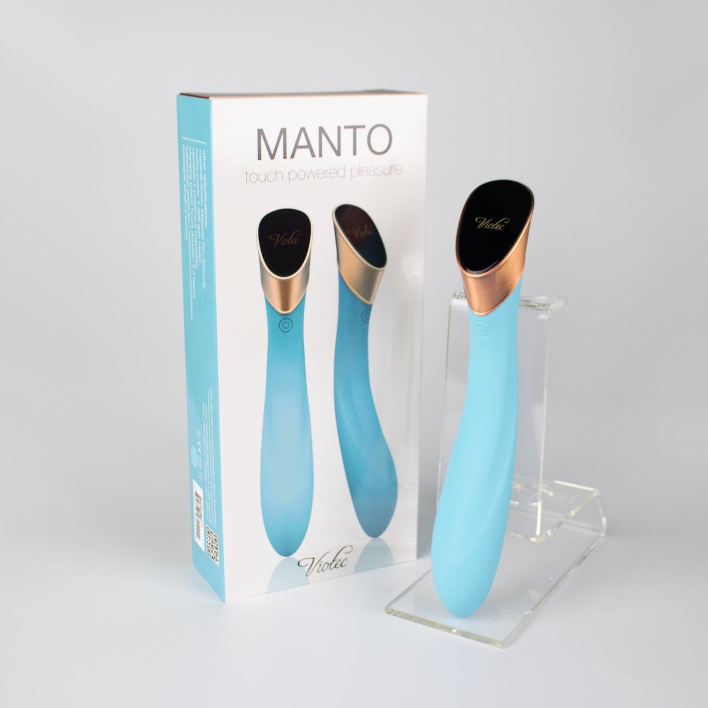 Manto Touch Panel G-Spot Vibrator Blue - Red Garter