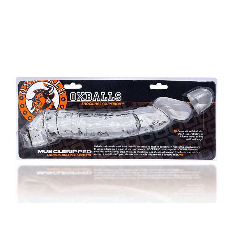 Oxballs Muscle Ripped Cocksheath Clear - Red Garter