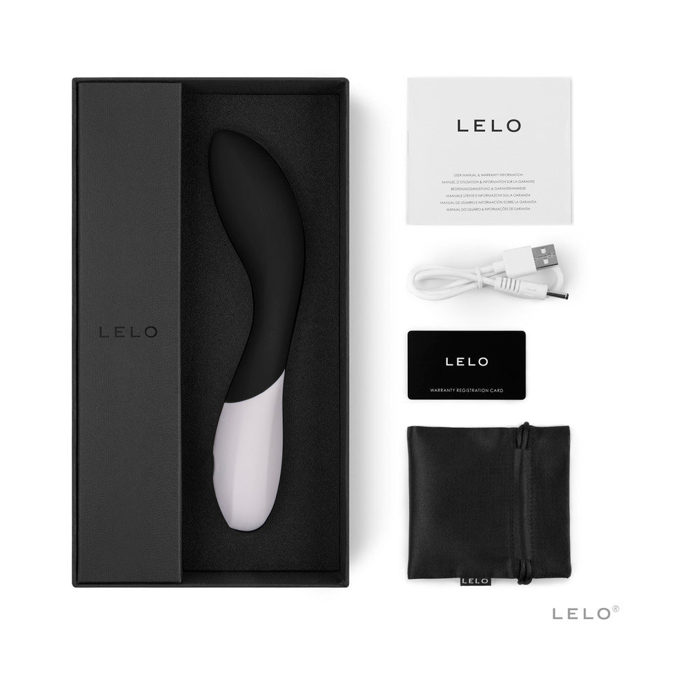 LELO MONA WAVE Rechargeable G-Spot Vibrator Black - Red Garter
