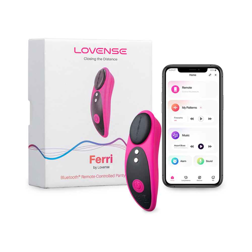 Lovense Ferri Bluetooth Remote-Controlled Panty Vibrator - Red Garter