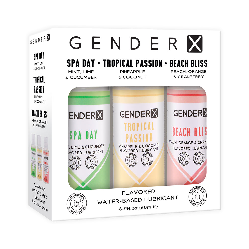 Gender X Flavored Lube Travel 3-Pack - Red Garter