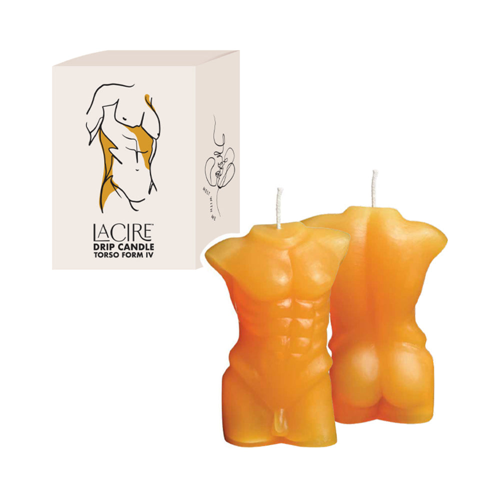 Sportsheets LaCire Drip Candle Torso Form IV Orange - Red Garter