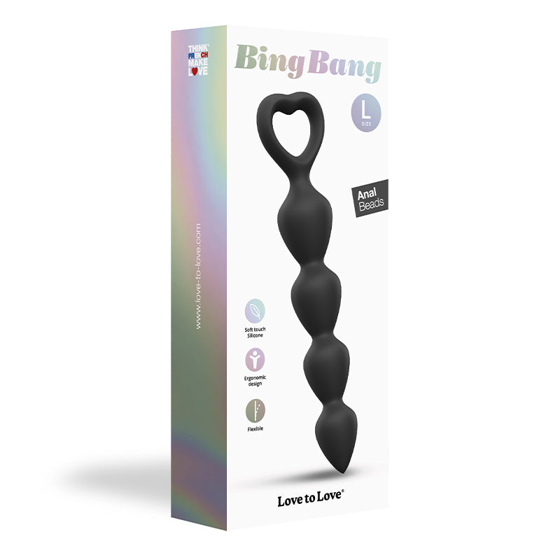 Love to Love Bing Bang Silicone Anal Beads Noir L - Red Garter