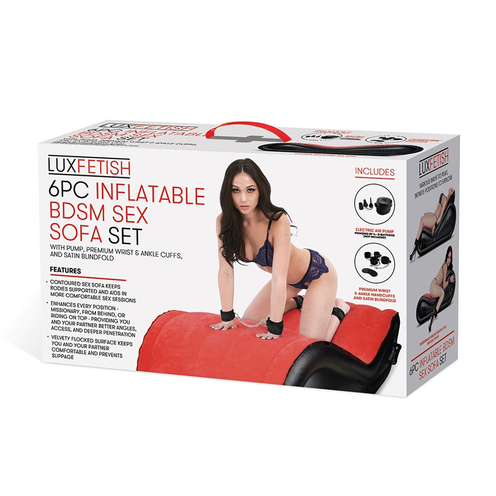Lux Fetish 6-Piece Inflatable BDSM Sex Sofa Set - Red Garter