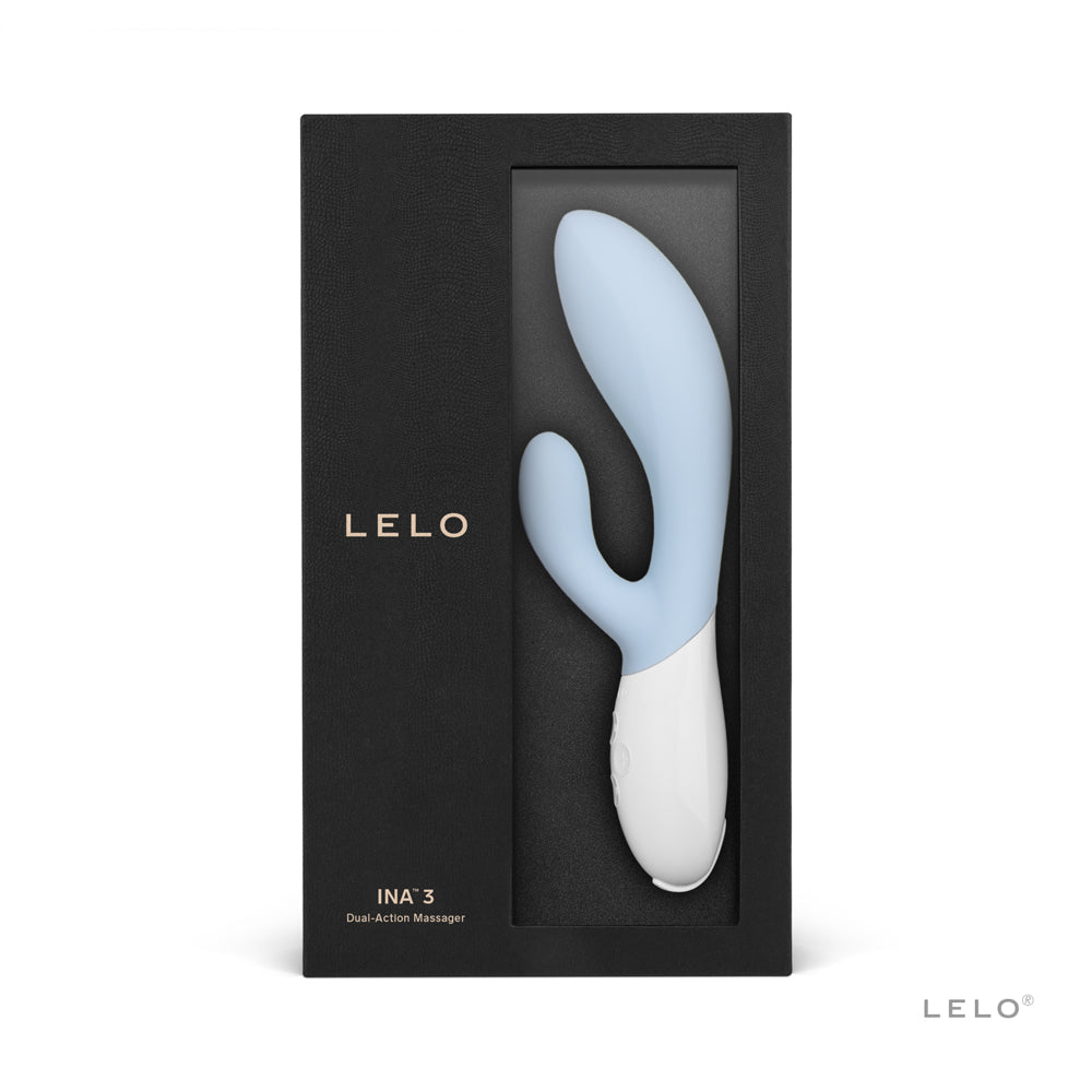 LELO INA 3 Rechargeable Dual Stimulator Seafoam - Red Garter