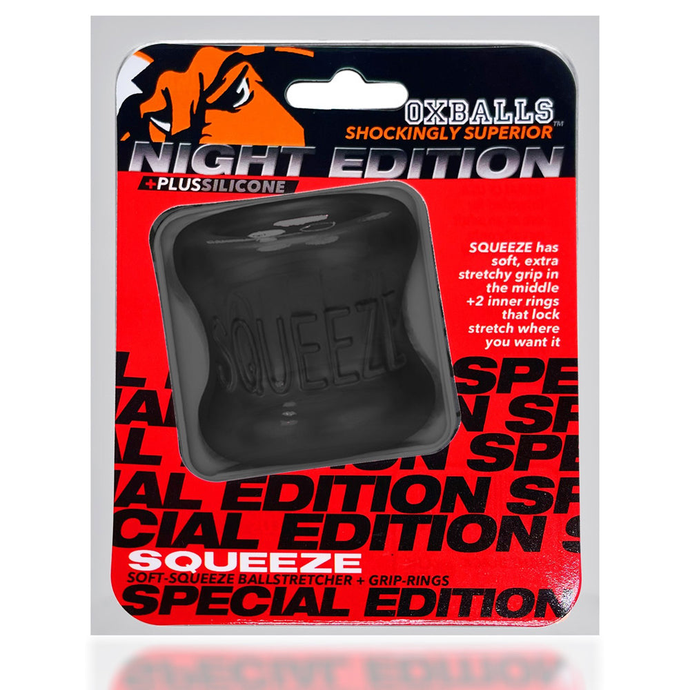 OxBalls Squeeze Ballstretcher Plus+Silicone Special Edition Night - Red Garter
