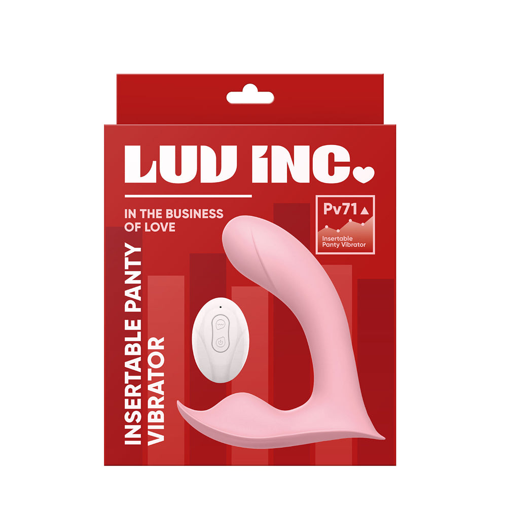 Luv Inc Pv71 Insertable Panty Vibrator Pink - Red Garter