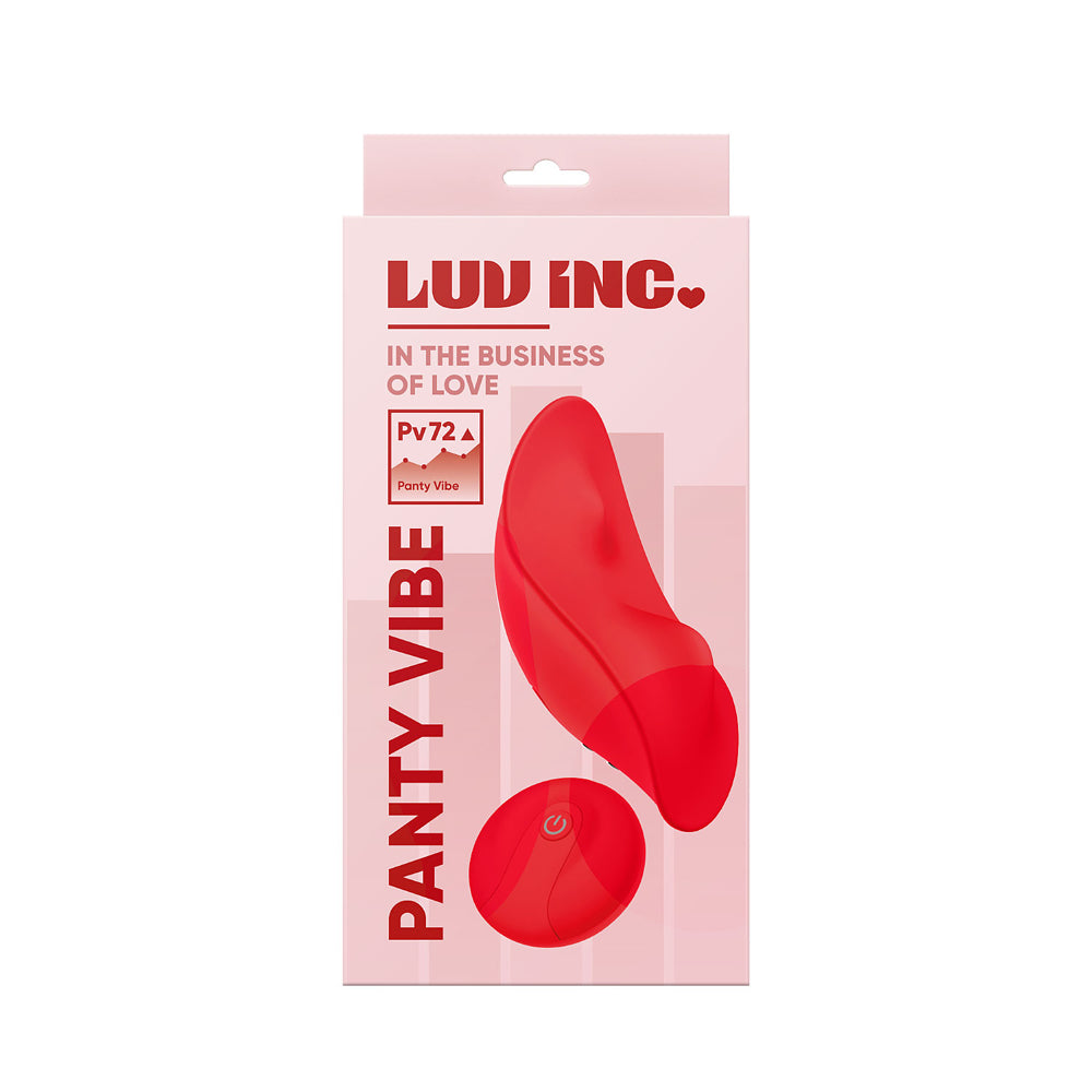 Luv Inc Pv72 Panty Vibe Rechargeable Remote-Controlled Silicone Wearable Vibrator Red - Red Garter