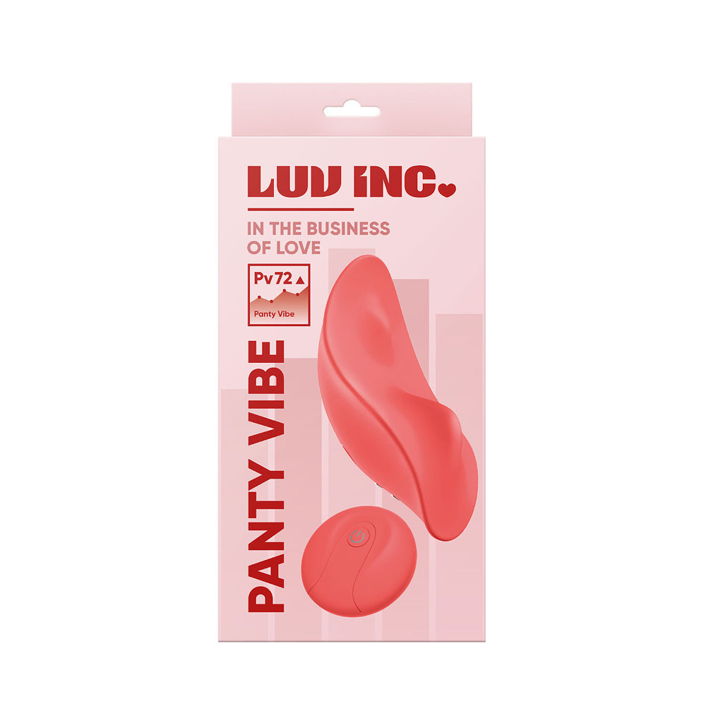 Luv Inc Pv72 Panty Vibe Rechargeable Remote-Controlled Silicone Wearable Vibrator Coral - Red Garter