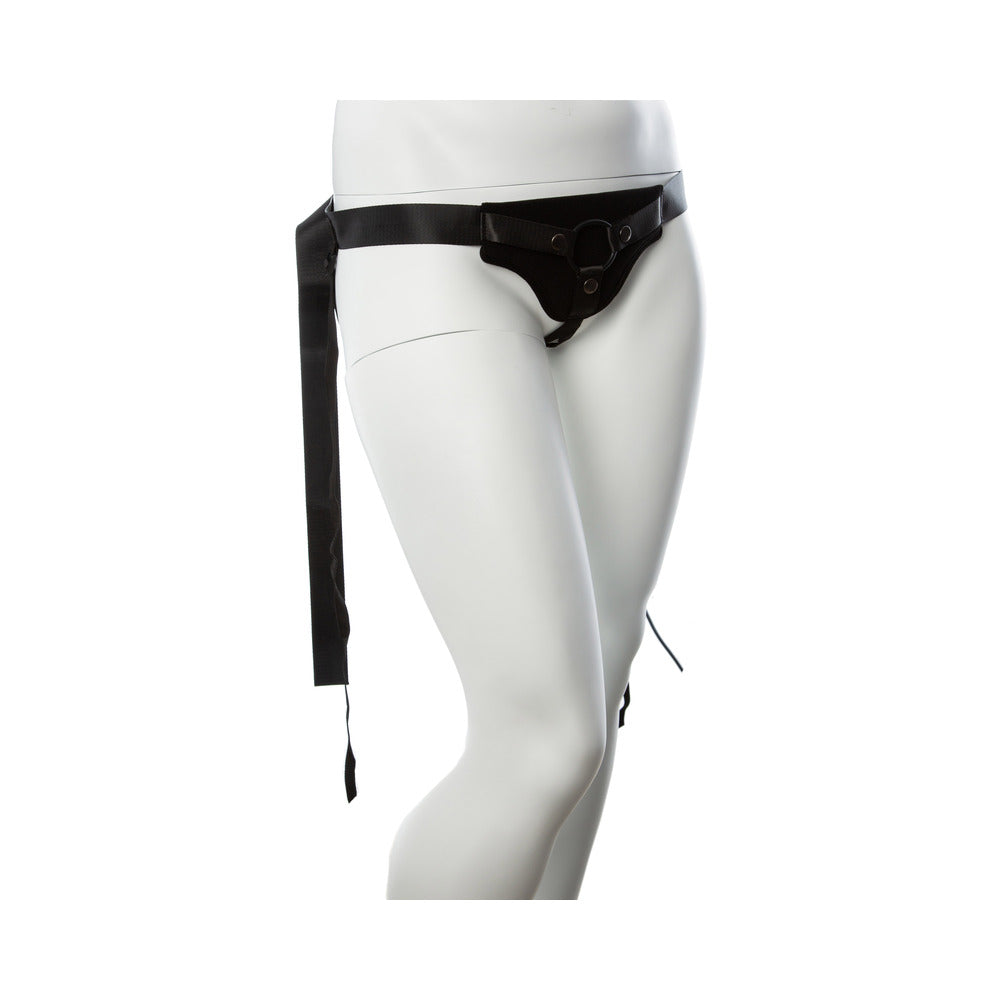 Gender Fluid Skylar Adjustable Strap-On Harness Black - Red Garter