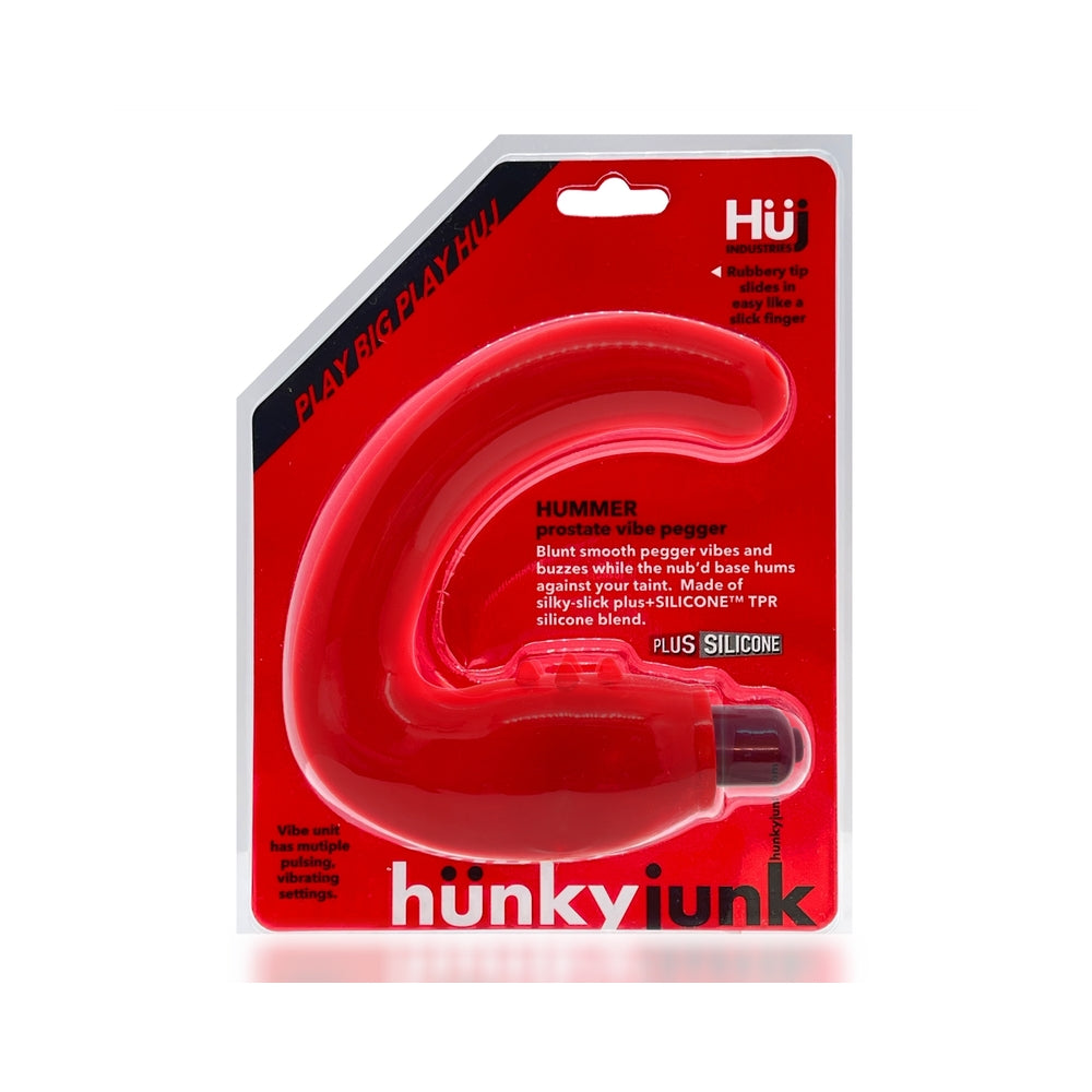 Hunkyjunk Hummer Vibe Prostate Pegger Neon Pink - Red Garter