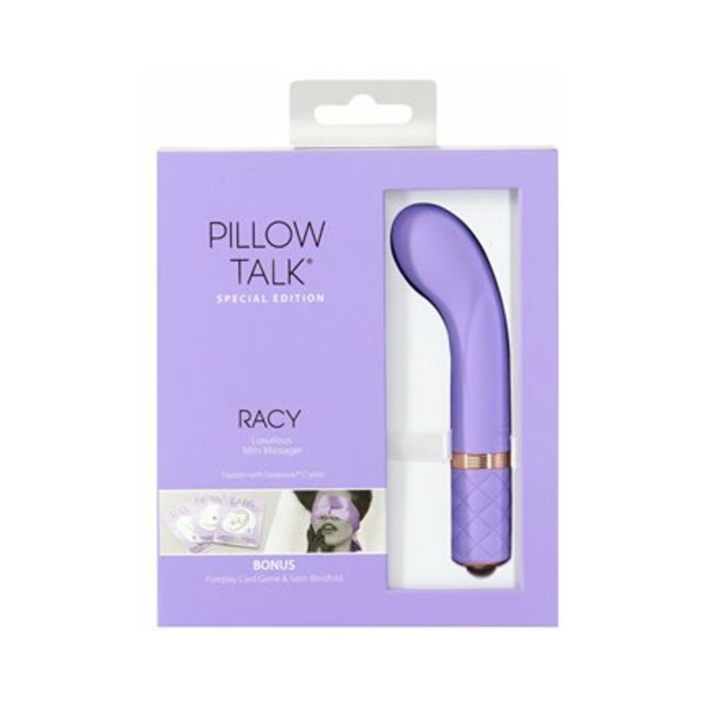 Pillow Talk Special Edition Racy Mini G-Spot Vibrator with Swarovski Crystal Purple - Red Garter