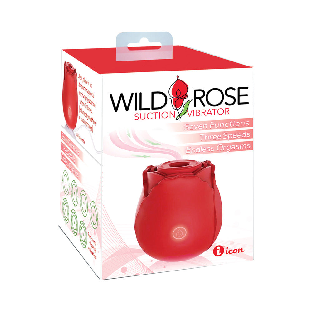 Wild Rose The Classic Suction Vibrator Red - Red Garter