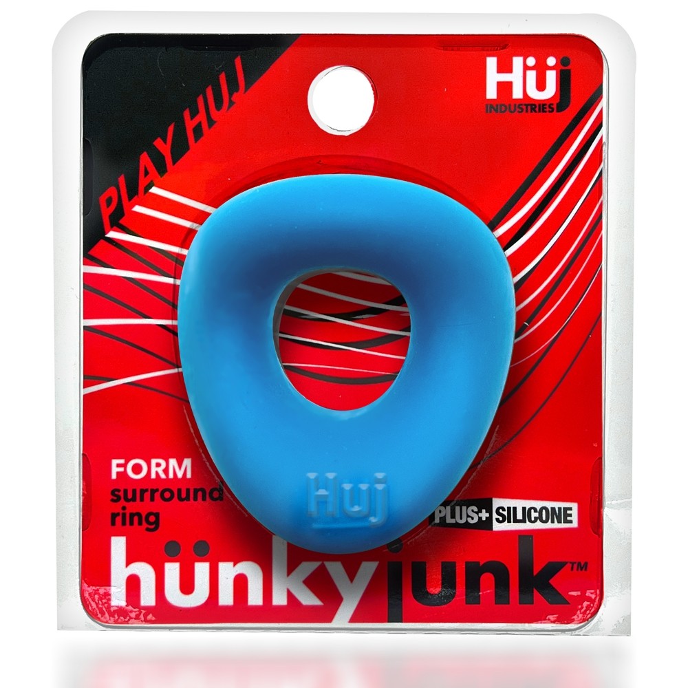 Hunkyjunk Form Surround Cockring Teal Ice - Red Garter