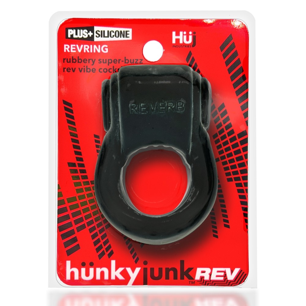 Hunkyjunk Revring Cockring with Bullet Vibrator Tar Ice - Red Garter