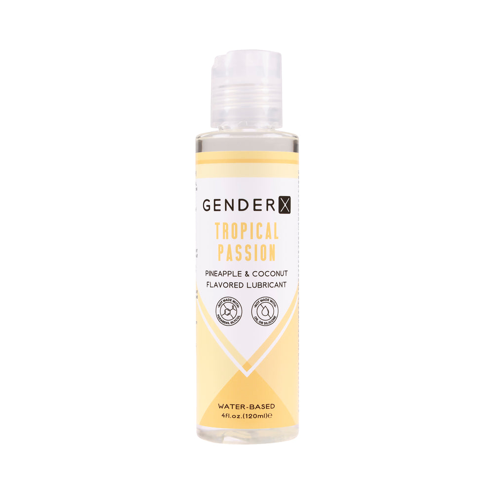 Gender X Tropical Passion Pineapple & Coconut Flavored Water-Based Lubricant 4 oz. - Red Garter