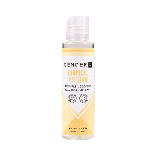 Gender X Tropical Passion Pineapple & Coconut Flavored Water-Based Lubricant 4 oz. - Red Garter