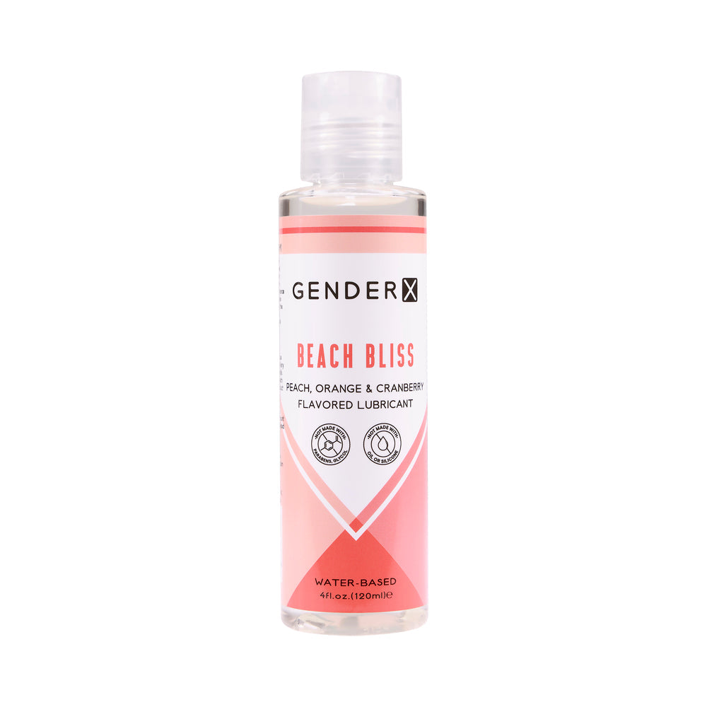 Gender X Beach Bliss Peach, Orange & Cranberry Flavored Water-Based Lubricant 4 oz. - Red Garter
