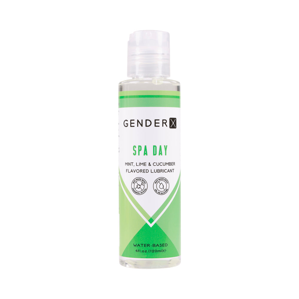 Gender X Spa Day Mint, Lime & Cucumber Flavored Water-Based Lubricant 4 oz. - Red Garter